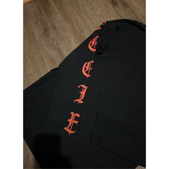 Eggie Brand Women’s Graphic Long Sleeve Hoodie Lightweight Black Size Small - Picture 3 of 9